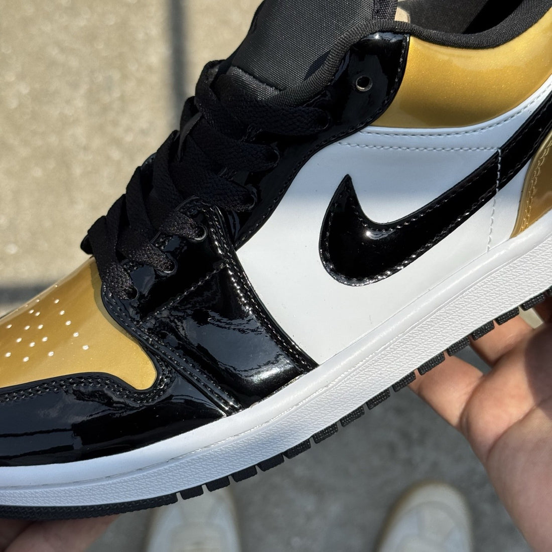 Air Jordan 1 Low Black Gold Patent