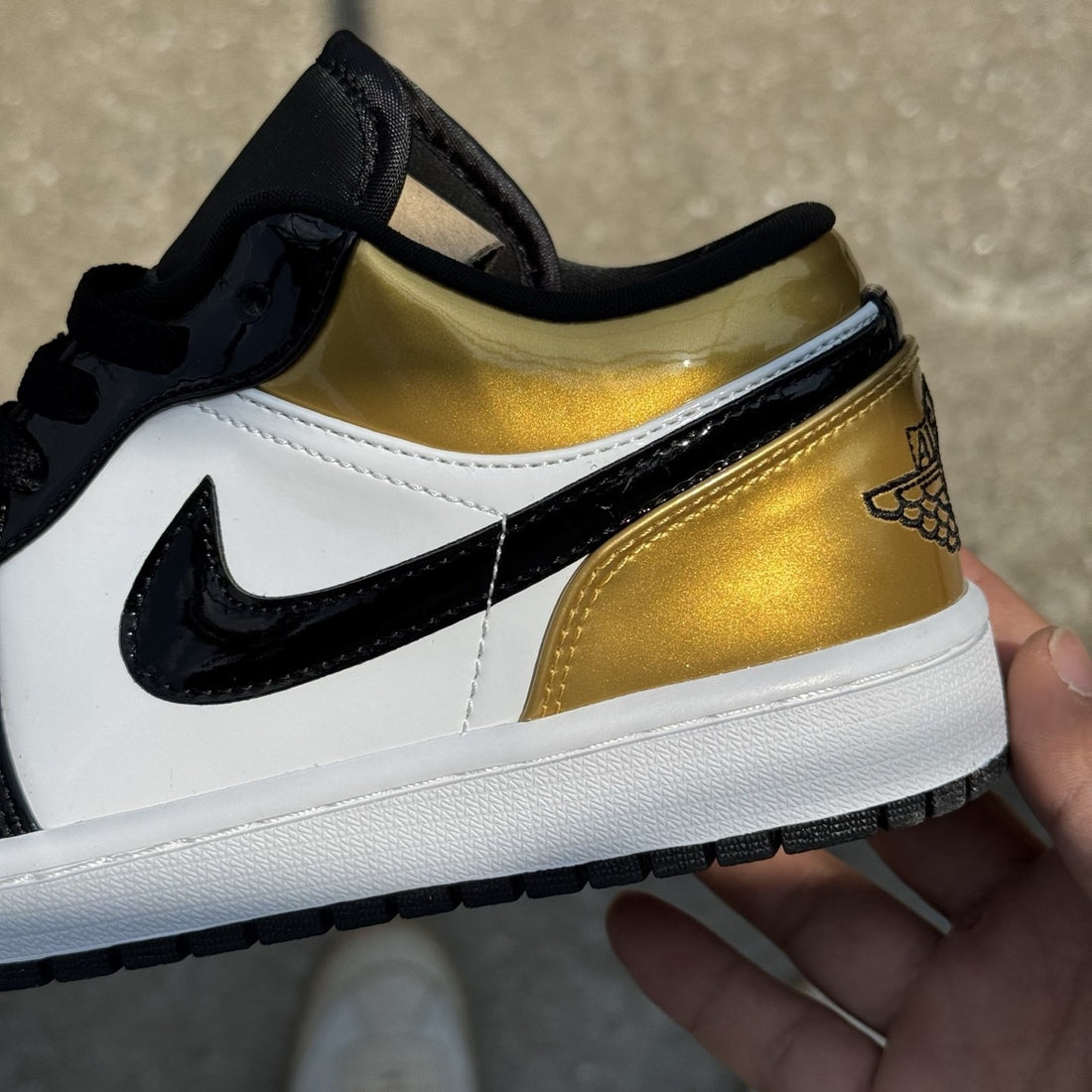 Air Jordan 1 Low Black Gold Patent
