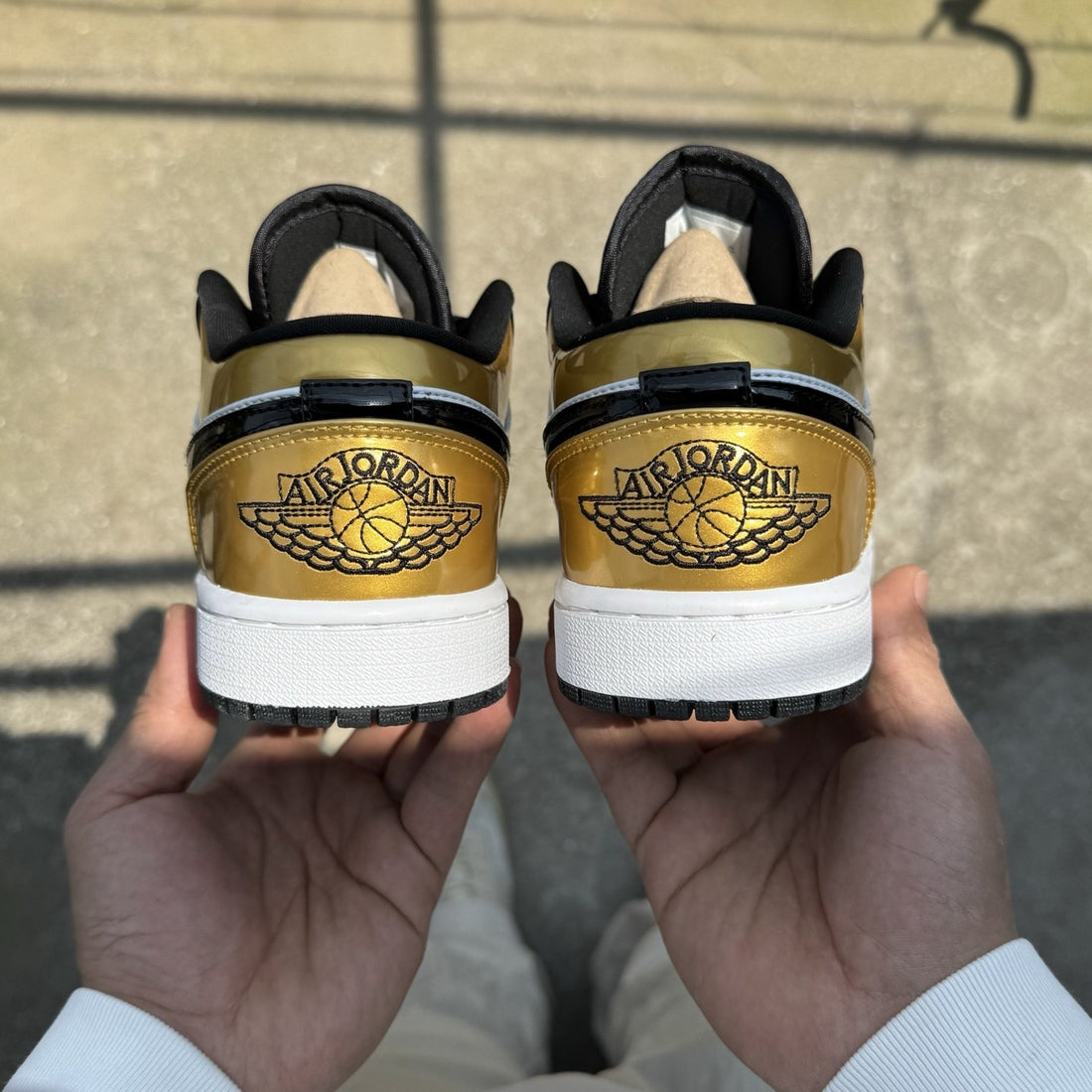 Air Jordan 1 Low Black Gold Patent