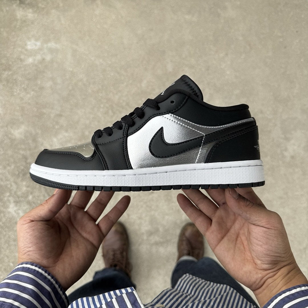 Air Jordan 1 Low Black Metallic Silver