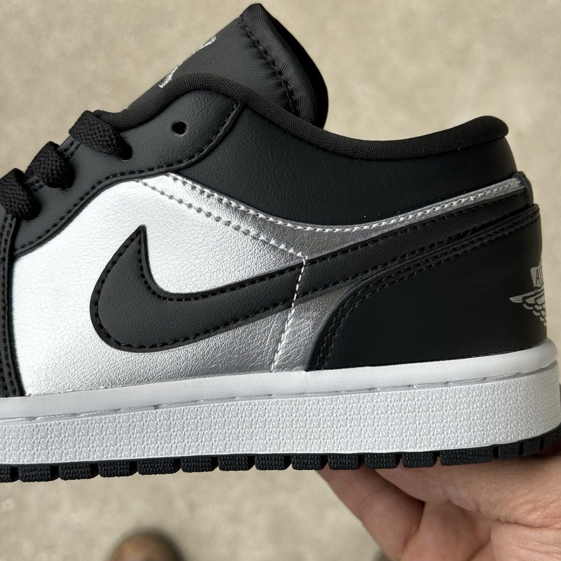 Air Jordan 1 Low Black Metallic Silver