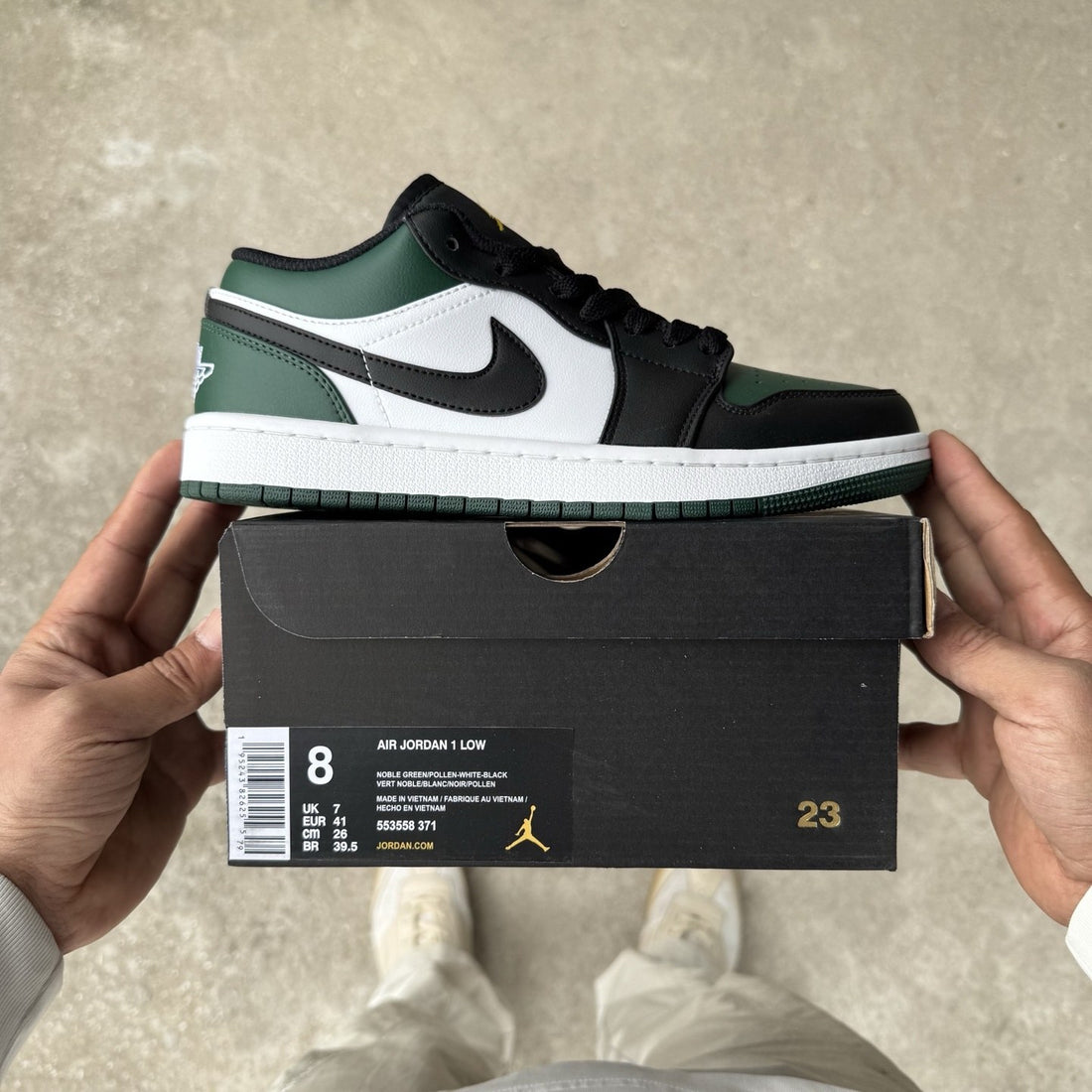 Air Jordan 1 Low Black Noble Green