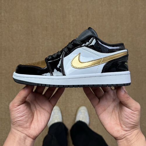 Air Jordan 1 Low Black Patent Gold