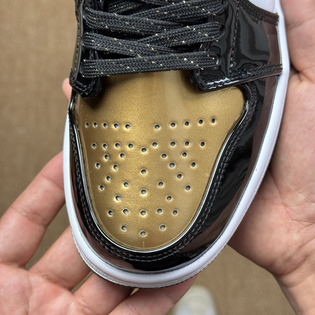 Air Jordan 1 Low Black Patent Gold