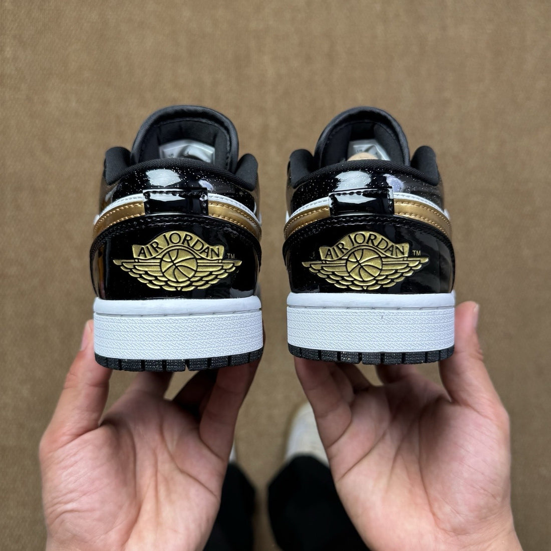 Air Jordan 1 Low Black Patent Gold