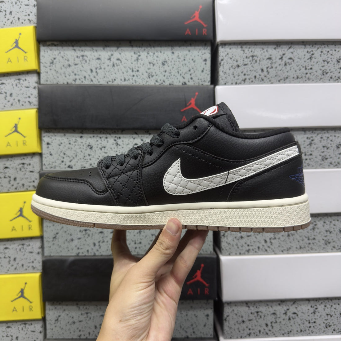 Air Jordan 1 Low Black Quilted