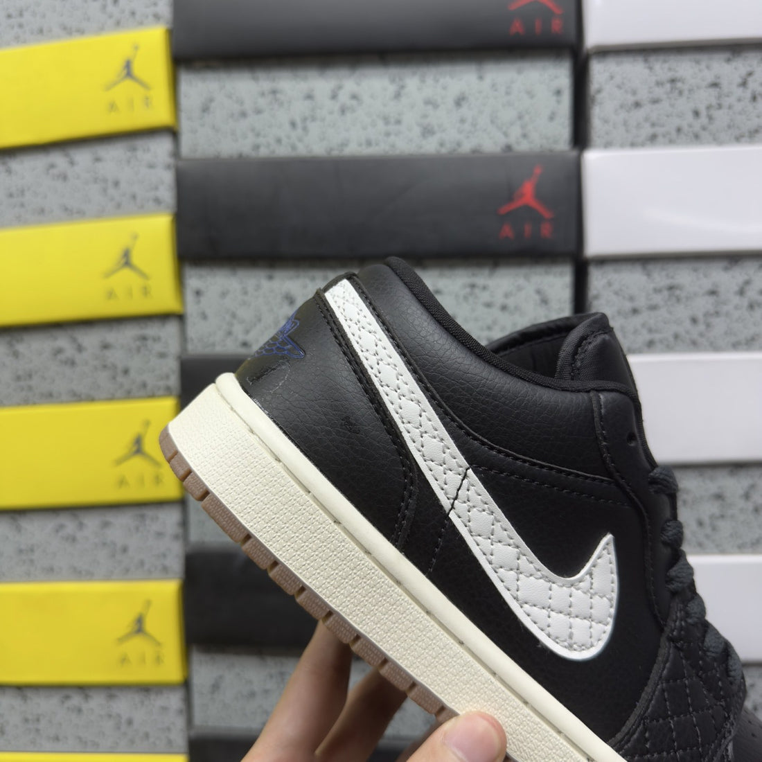 Air Jordan 1 Low Black Quilted