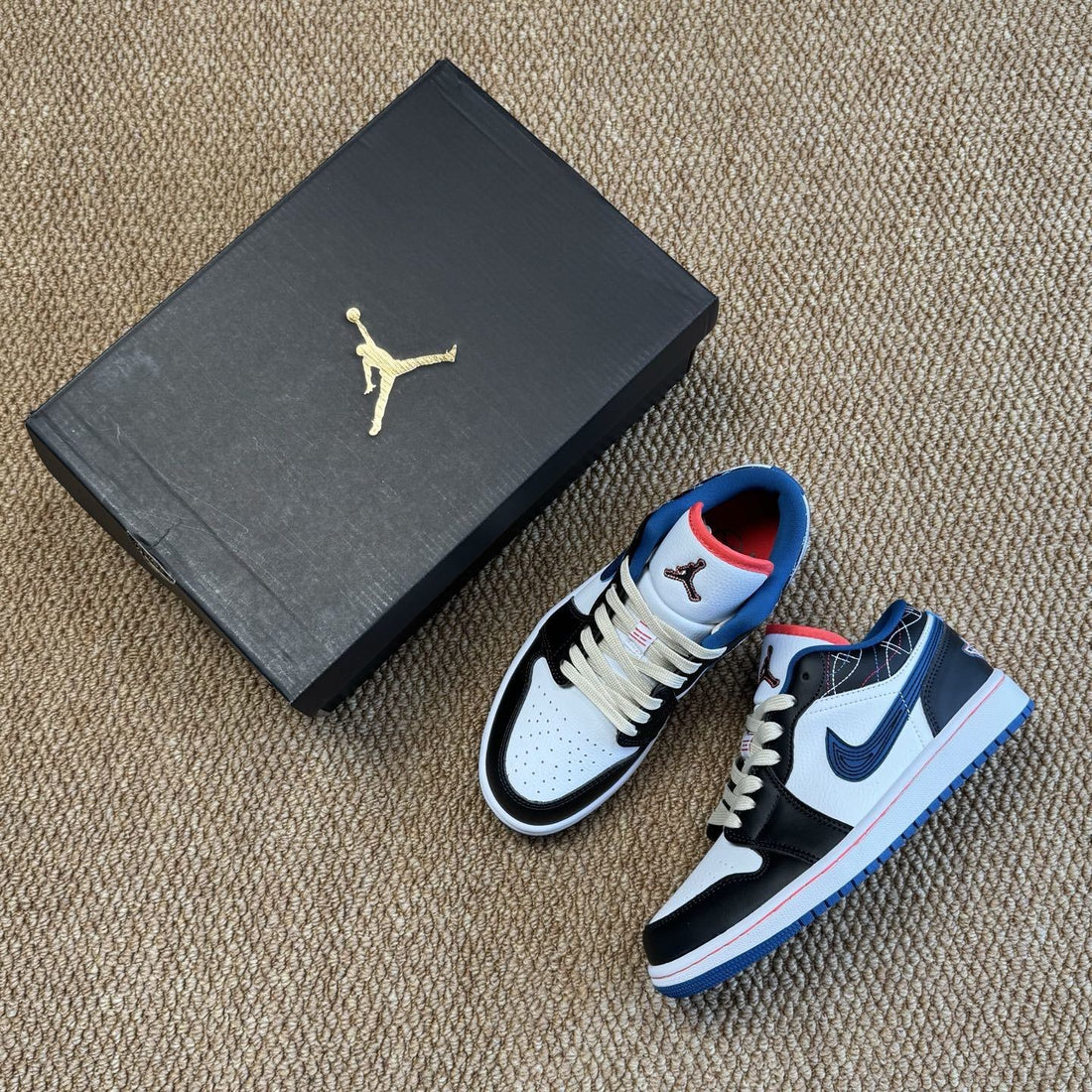 Air Jordan 1 Low Black Royal Swoosh