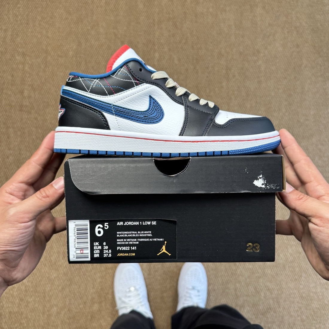 Air Jordan 1 Low Black Royal Swoosh