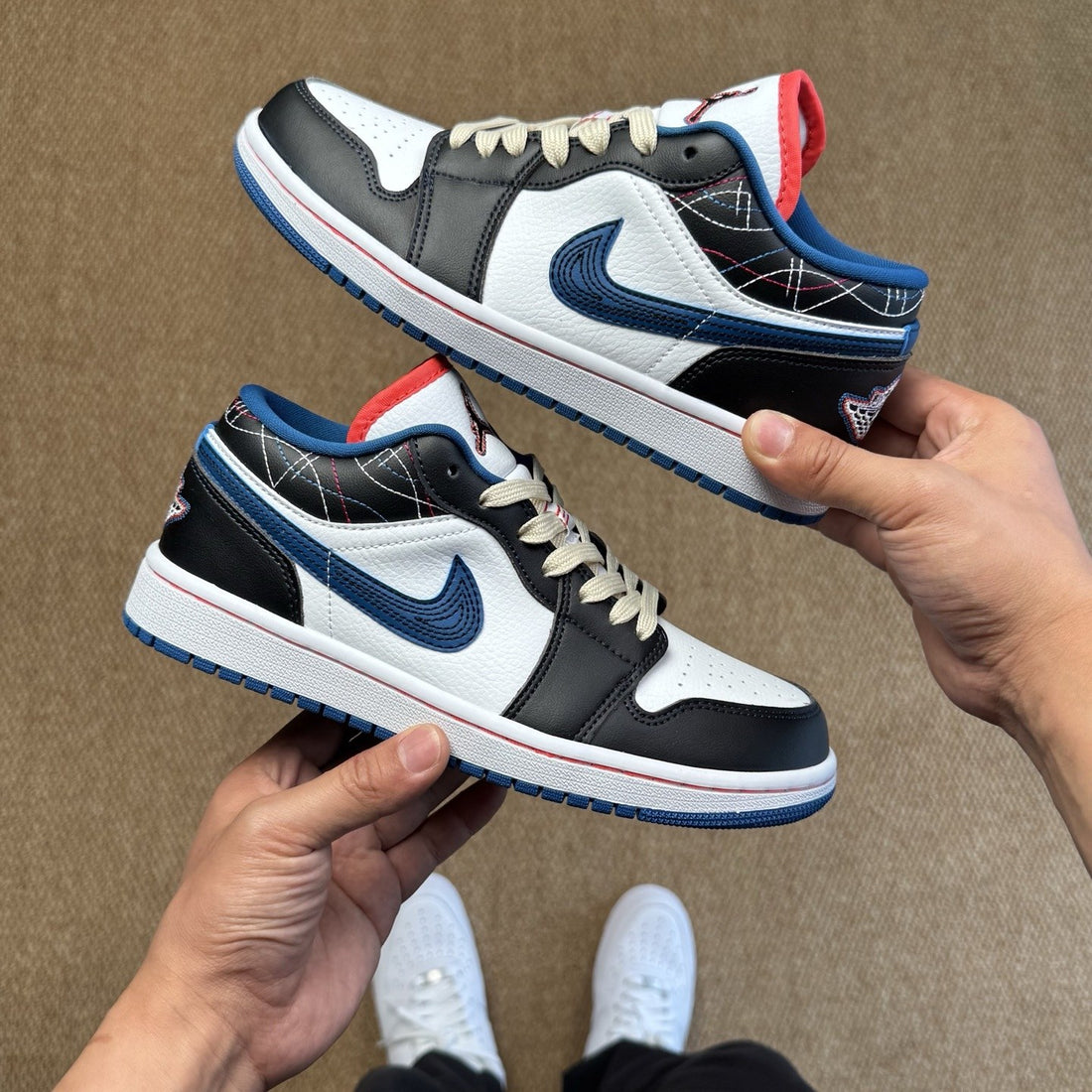 Air Jordan 1 Low Black Royal Swoosh