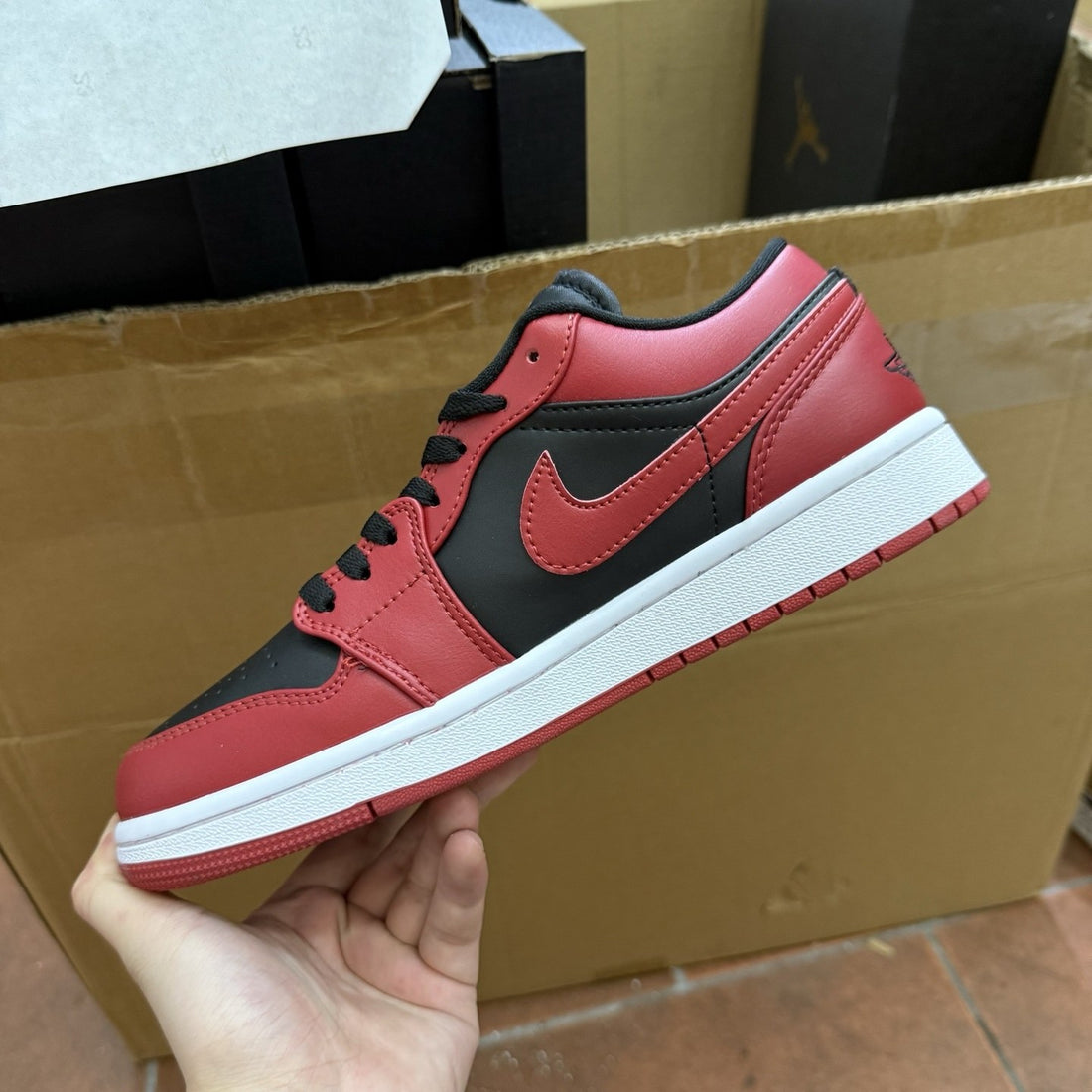 Air Jordan 1 Low Black Toe Gym Red
