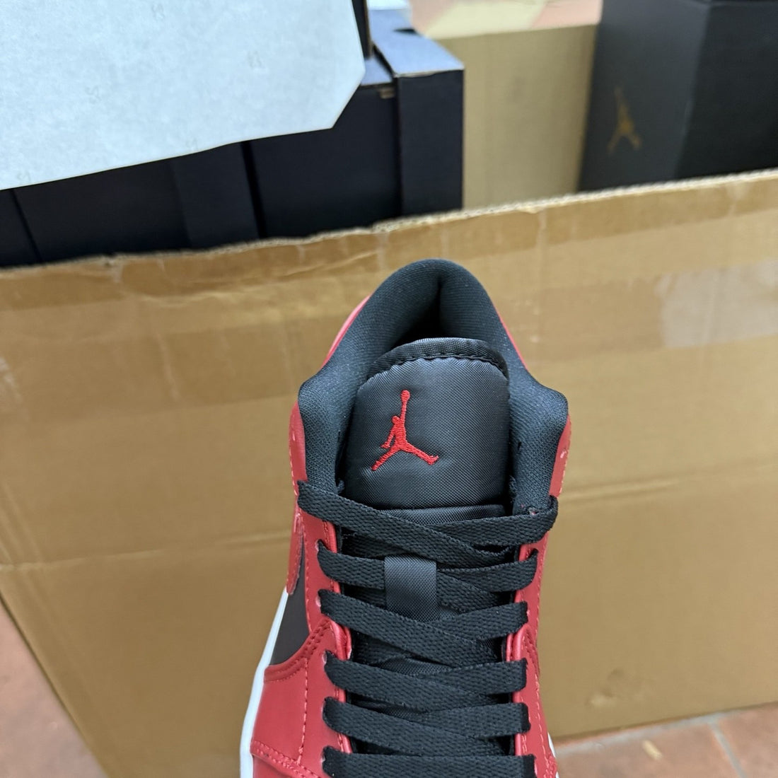 Air Jordan 1 Low Black Toe Gym Red