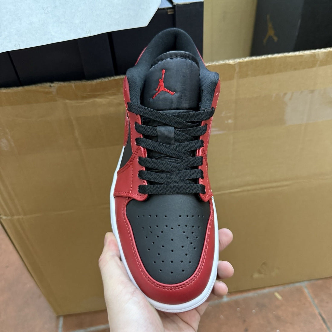 Air Jordan 1 Low Black Toe Gym Red