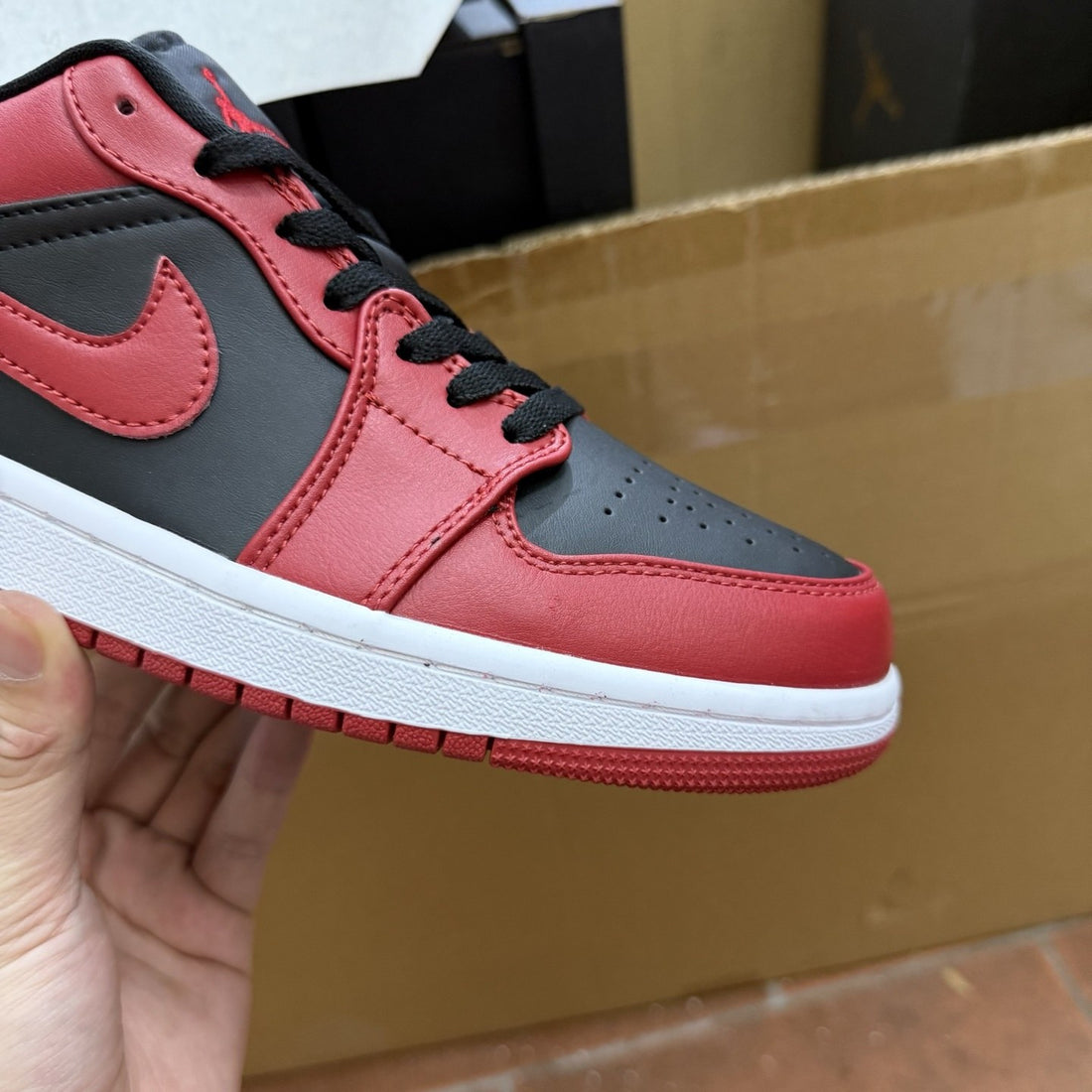 Air Jordan 1 Low Black Toe Gym Red