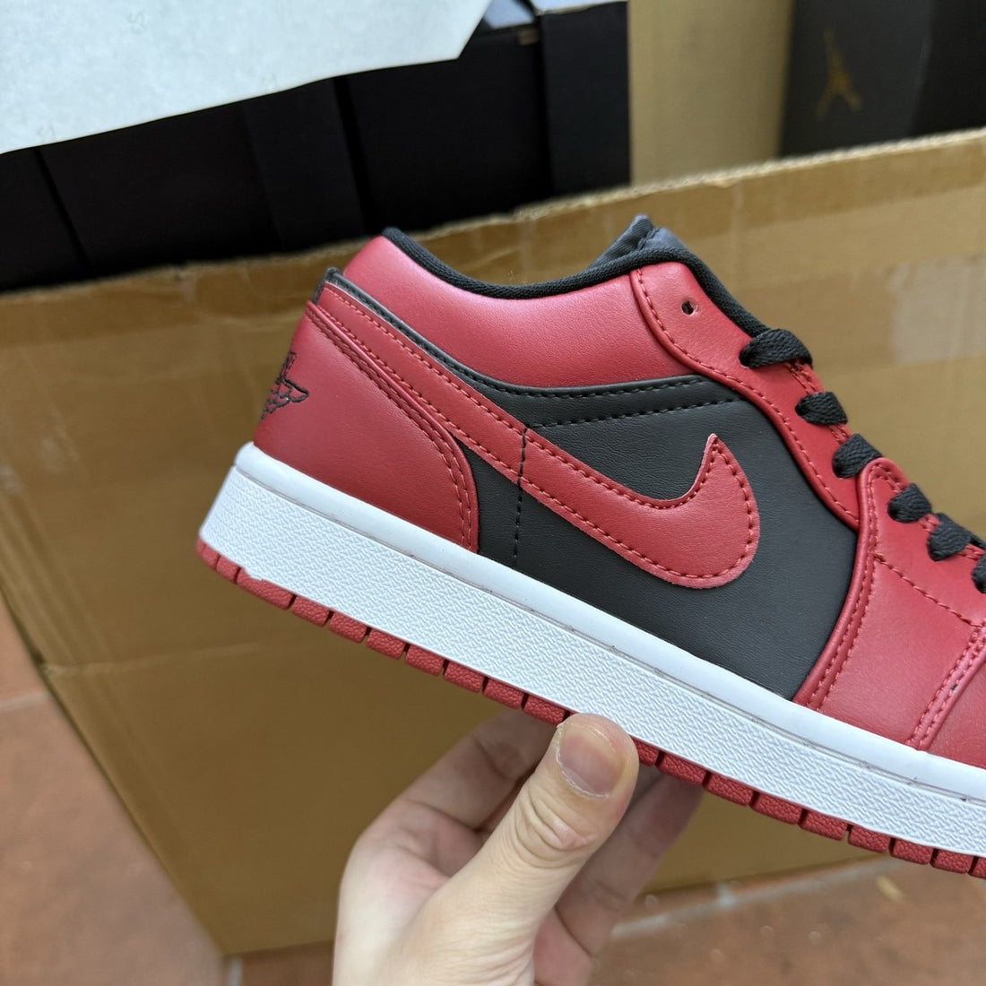 Air Jordan 1 Low Black Toe Gym Red