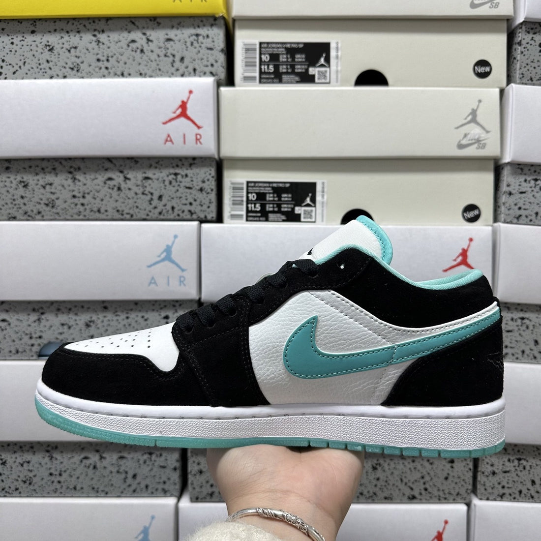 Air Jordan 1 Low Black Turquoise