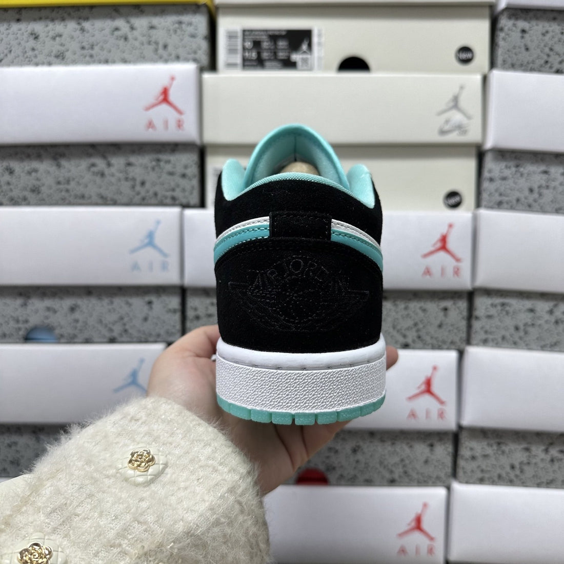 Air Jordan 1 Low Black Turquoise