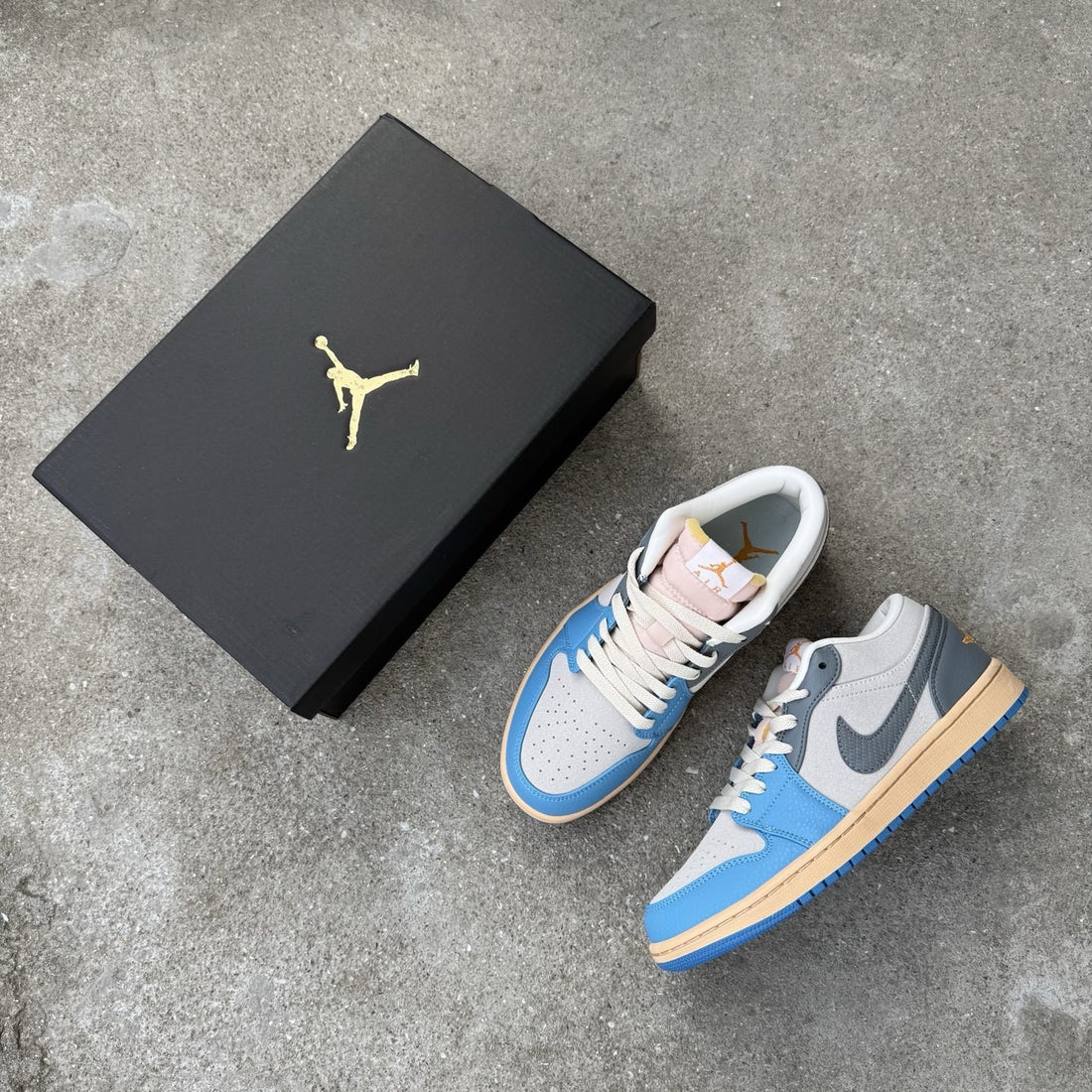 Air Jordan 1 Low Blue Grey Suede