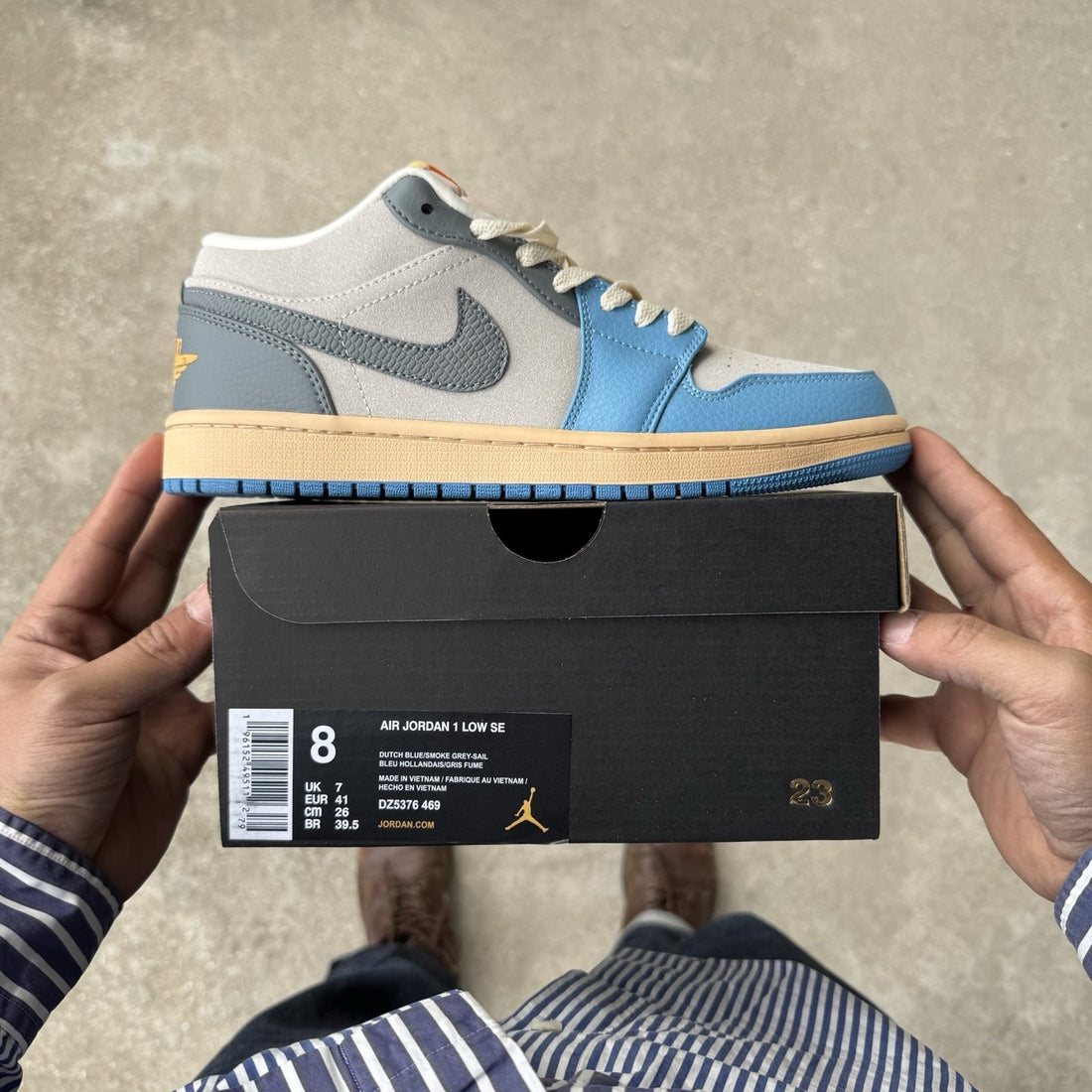 Air Jordan 1 Low Blue Grey Suede