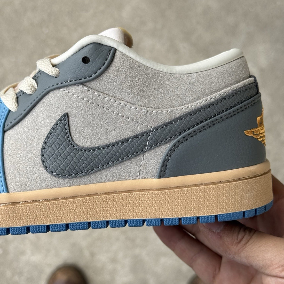 Air Jordan 1 Low Blue Grey Suede