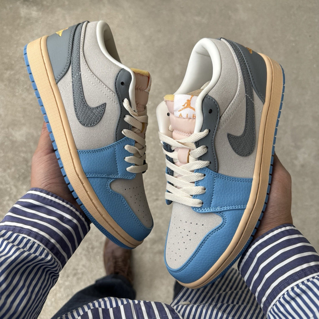 Air Jordan 1 Low Blue Grey Suede