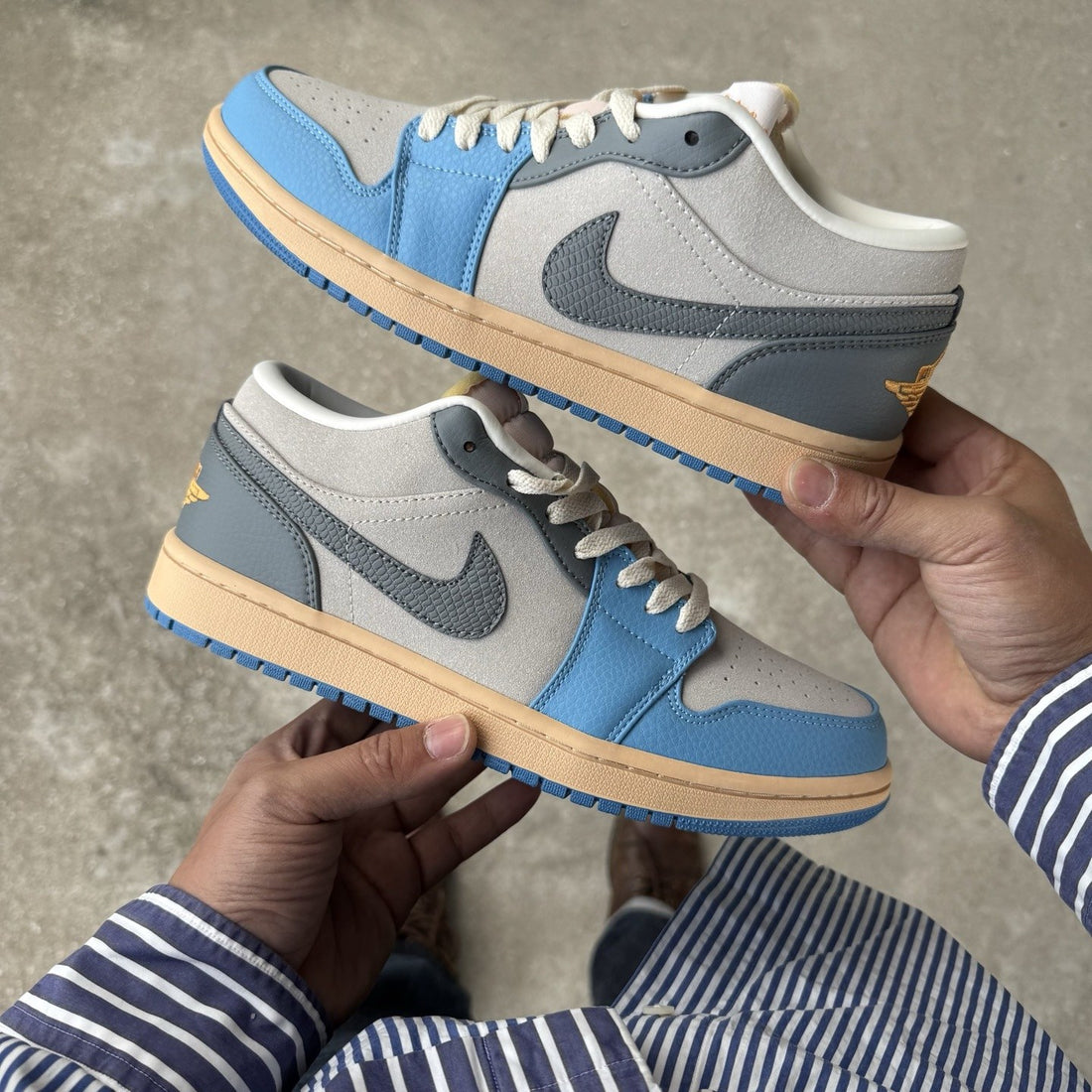 Air Jordan 1 Low Blue Grey Suede