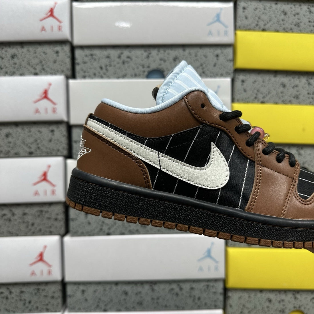 Air Jordan 1 Low Brown Pinstripe