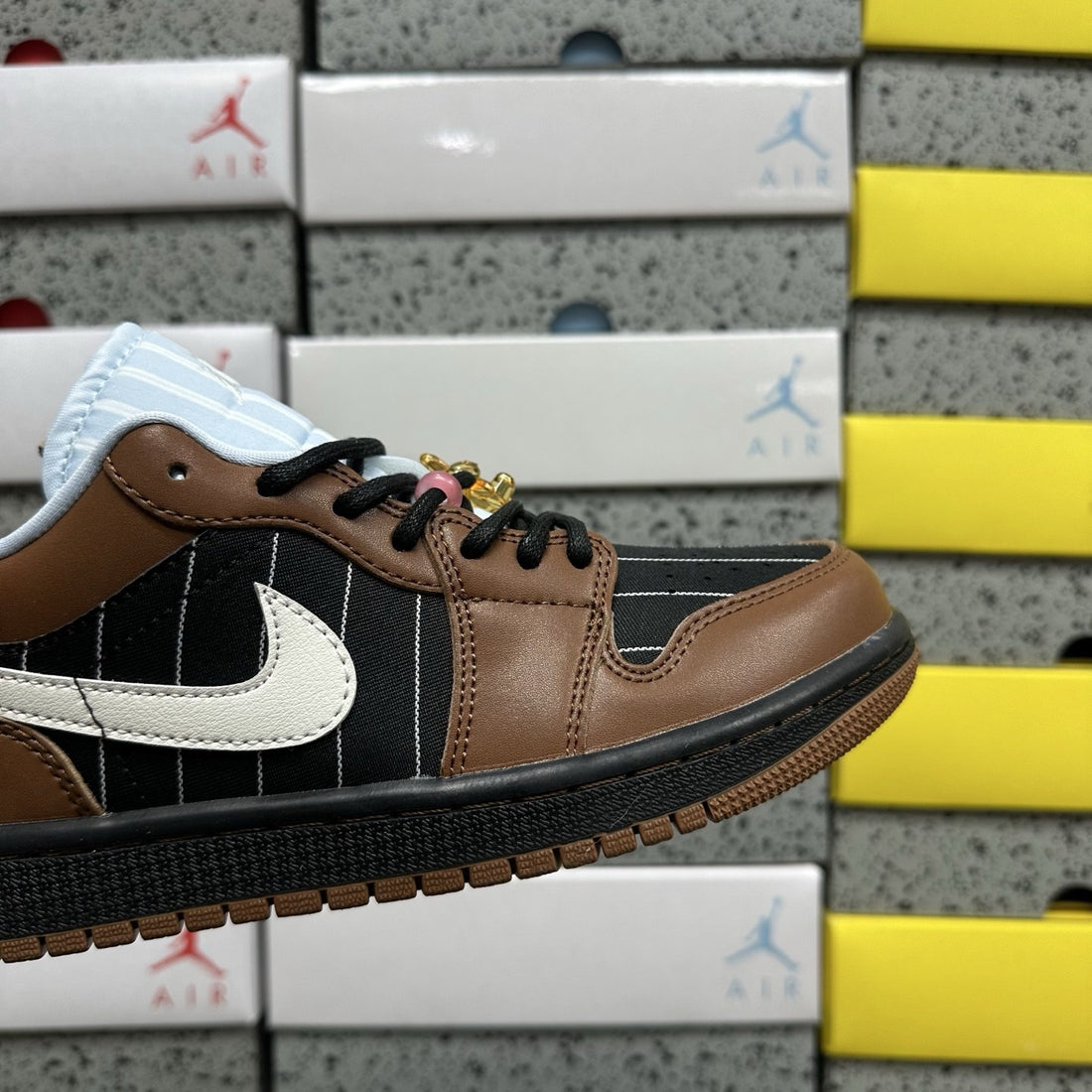 Air Jordan 1 Low Brown Pinstripe