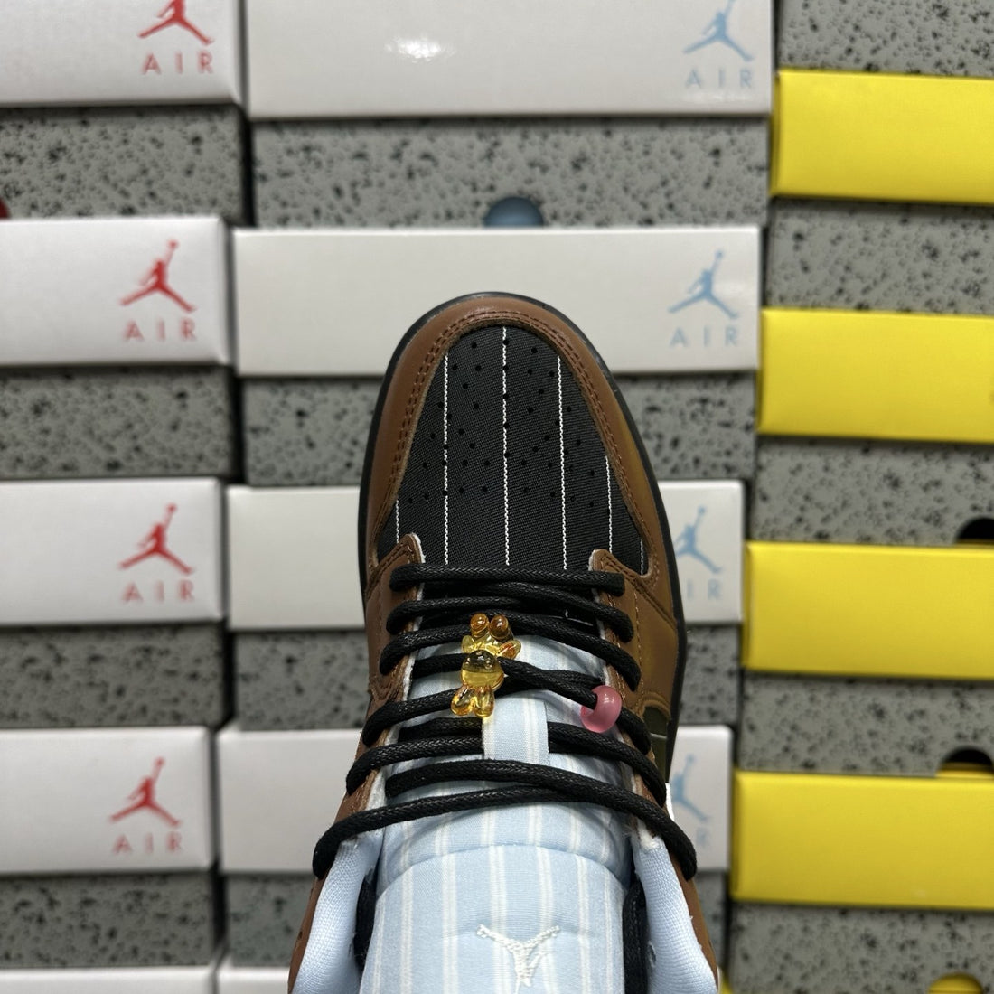Air Jordan 1 Low Brown Pinstripe