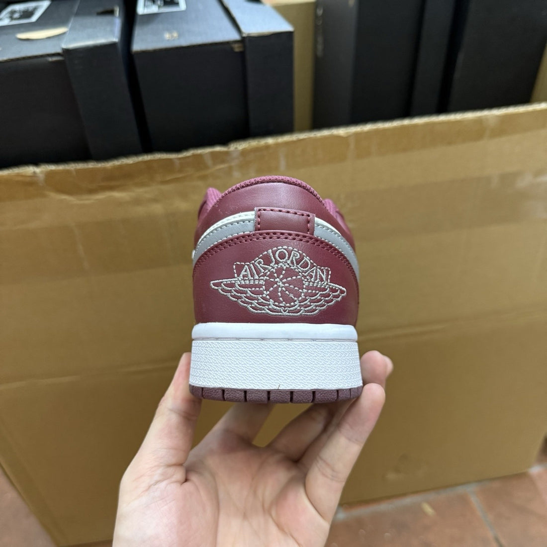 Air Jordan 1 Low Burgundy Grey