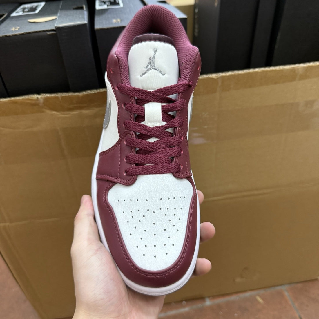 Air Jordan 1 Low Burgundy Grey