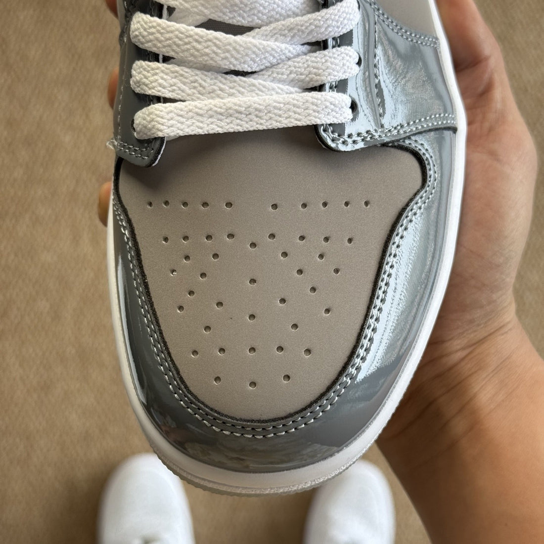 Air Jordan 1 Low Cement Grey Patent