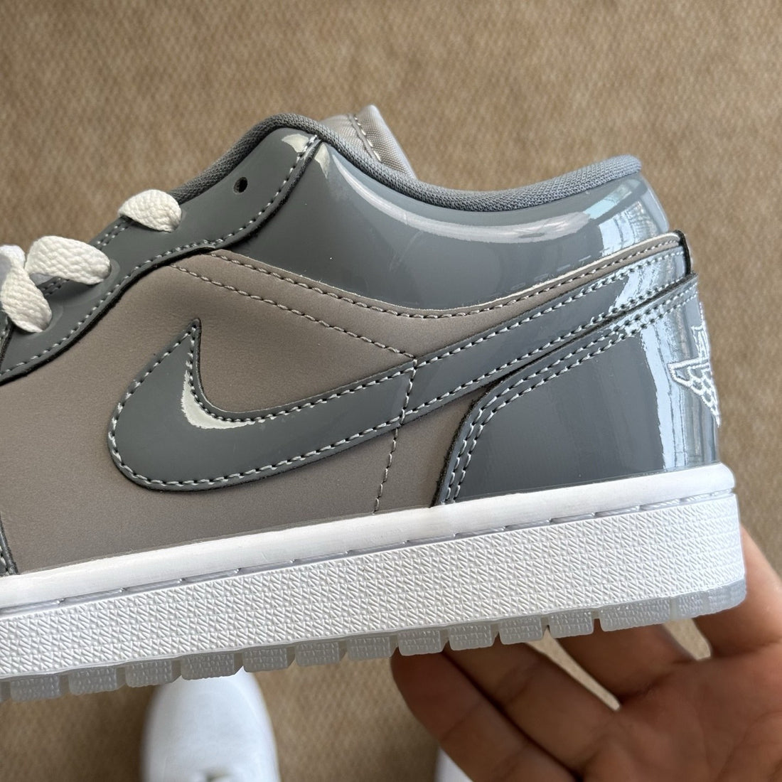 Air Jordan 1 Low Cement Grey Patent