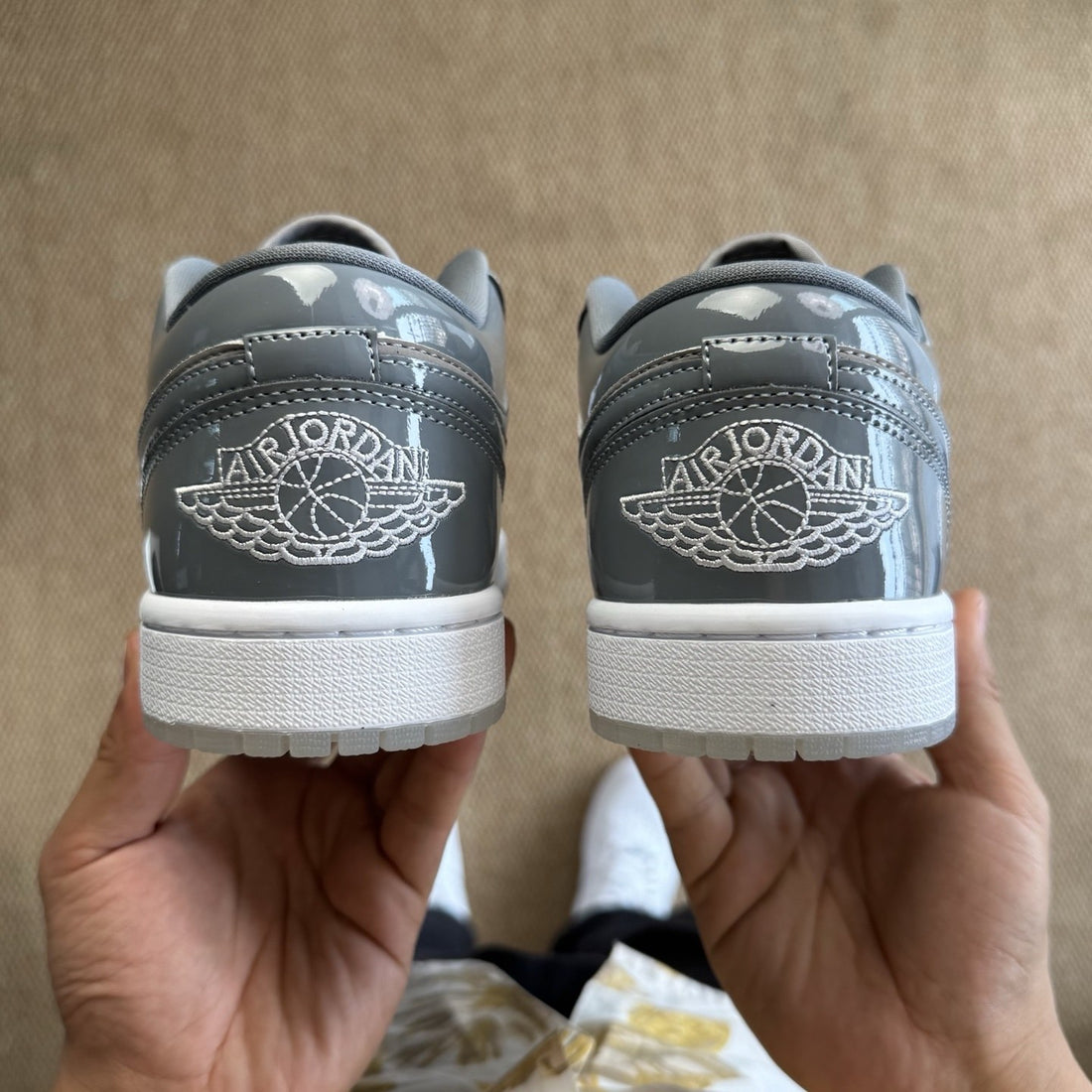 Air Jordan 1 Low Cement Grey Patent