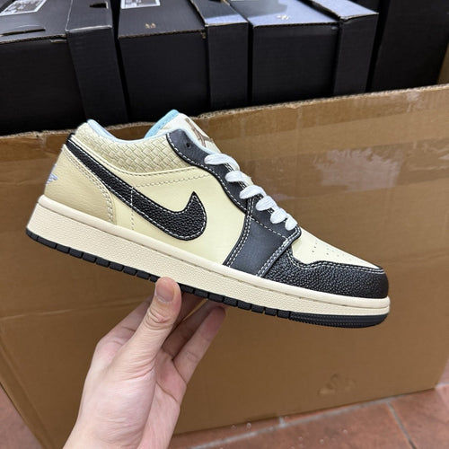 Air Jordan 1 Low Cream Navy Snake