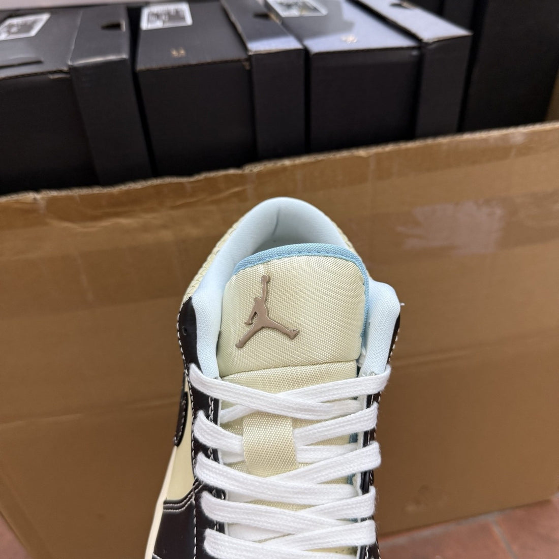 Air Jordan 1 Low Cream Navy Snake