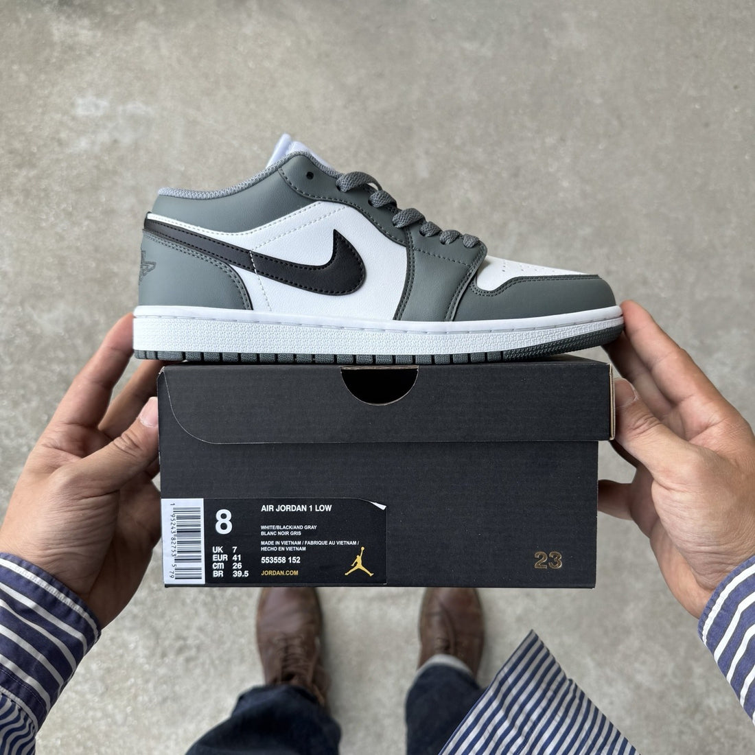Air Jordan 1 Low Grey Black Toe