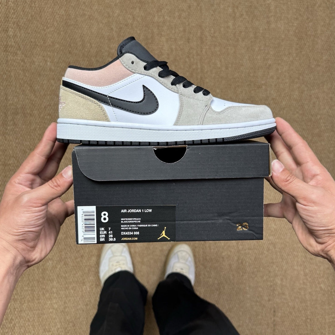 Air Jordan 1 Low Grey Pink Suede