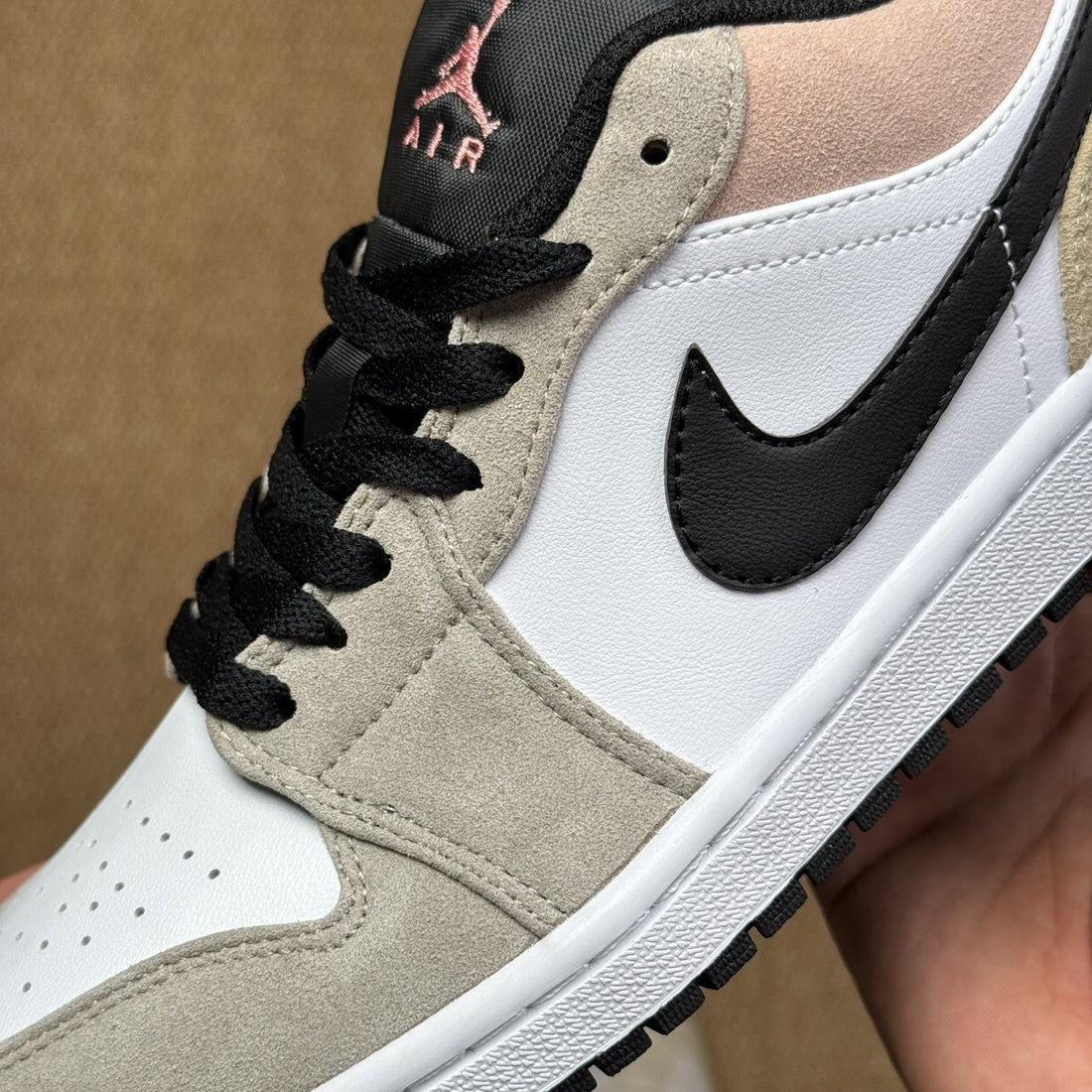 Air Jordan 1 Low Grey Pink Suede