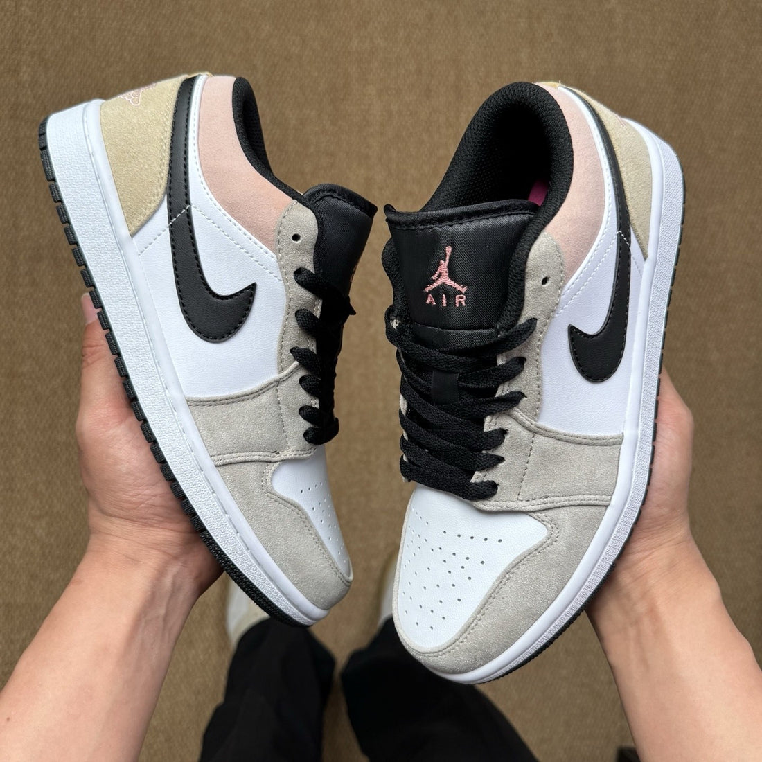 Air Jordan 1 Low Grey Pink Suede