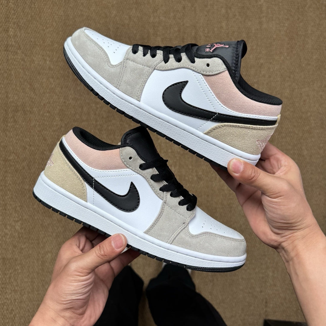 Air Jordan 1 Low Grey Pink Suede