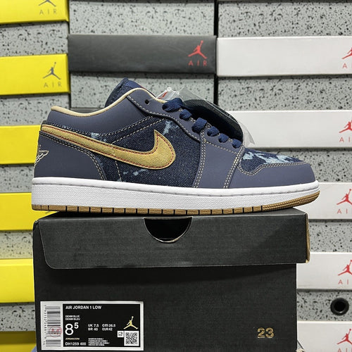 Air Jordan 1 Low Navy Gold Camo
