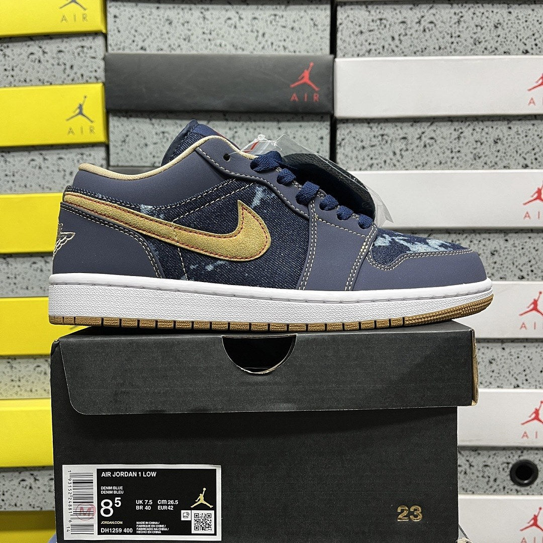 Air Jordan 1 Low Navy Gold Camo