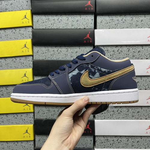 Air Jordan 1 Low Navy Gold Camo