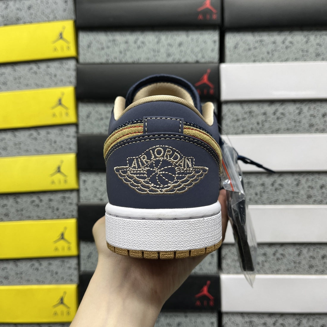 Air Jordan 1 Low Navy Gold Camo