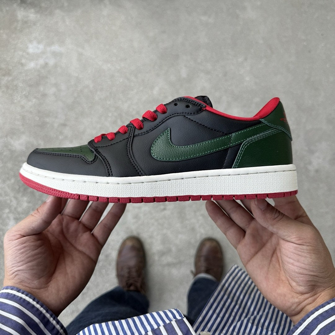 Air Jordan 1 Low OG Black Pine Red