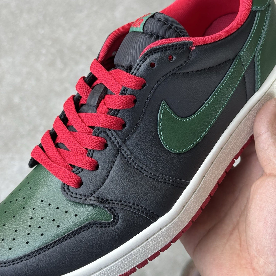 Air Jordan 1 Low OG Black Pine Red