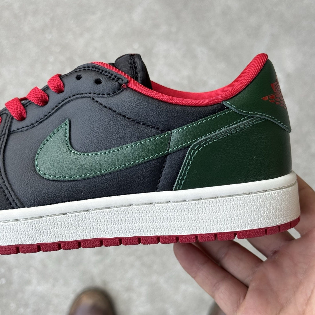 Air Jordan 1 Low OG Black Pine Red