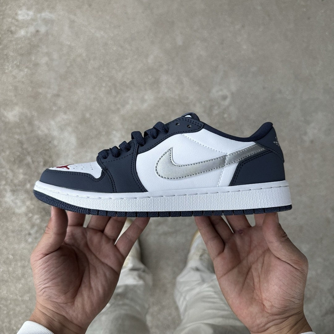 Air Jordan 1 Low OG Navy Silver