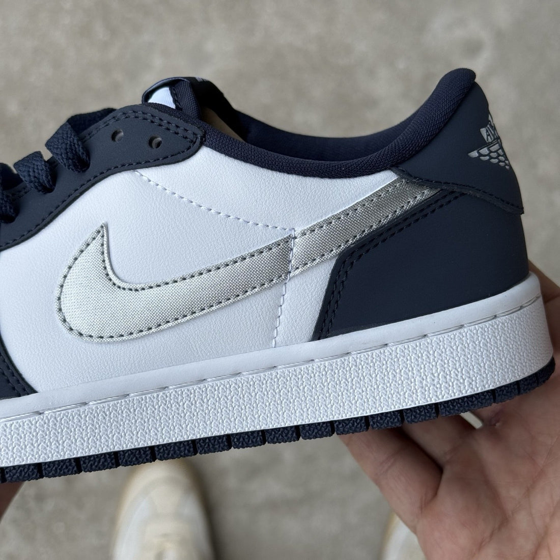 Air Jordan 1 Low OG Navy Silver